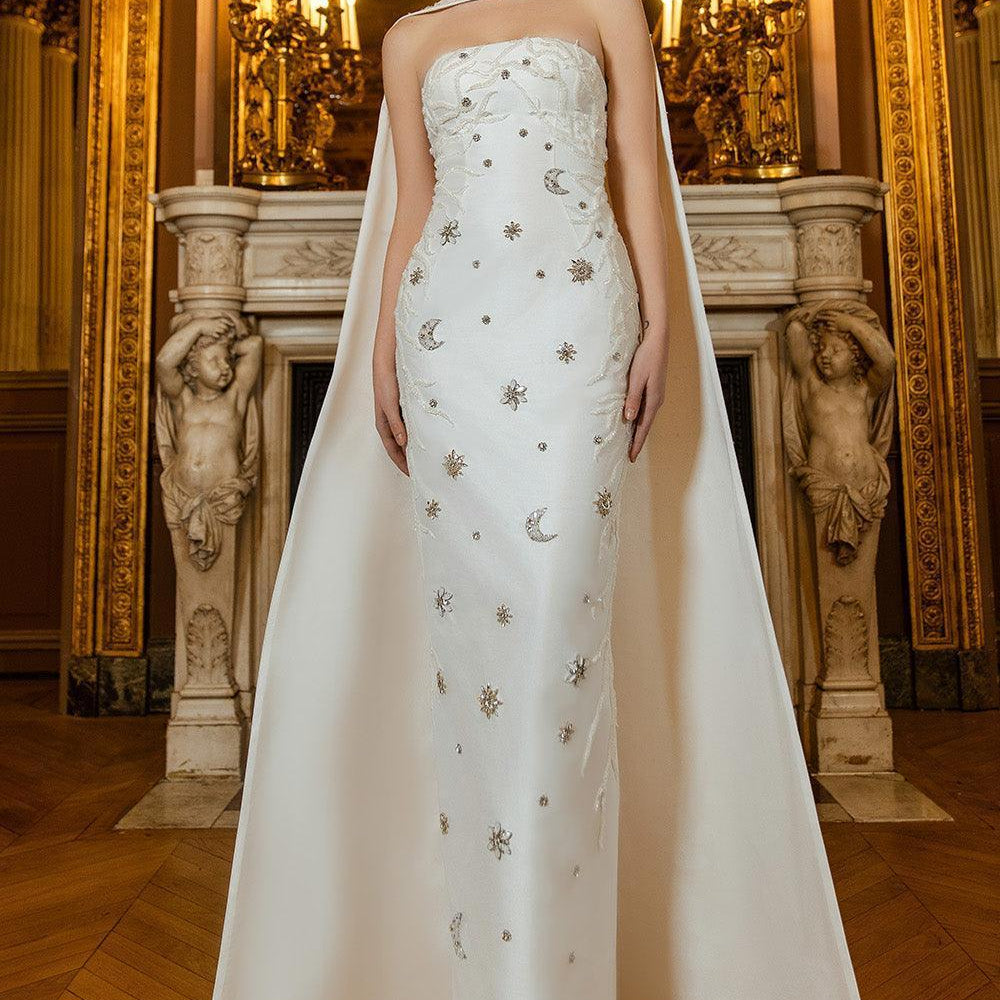 Memorial Sheath Back Slit Taffeta Floor Length Set - MEAN BLVD