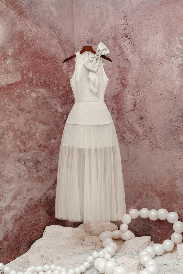 Mercy A-line Sleeveless Jacquard Midi Dress - MEAN BLVD