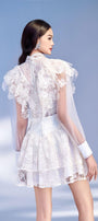 Meria Layered Cuff Sleeved Lace Mini Dress - MEAN BLVD