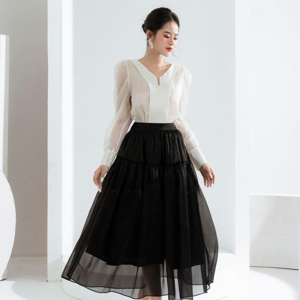 Mia Flared Gypsy Chiffon Midi Skirt - MEAN BLVD