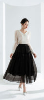 Mia Flared Gypsy Chiffon Midi Skirt - MEAN BLVD