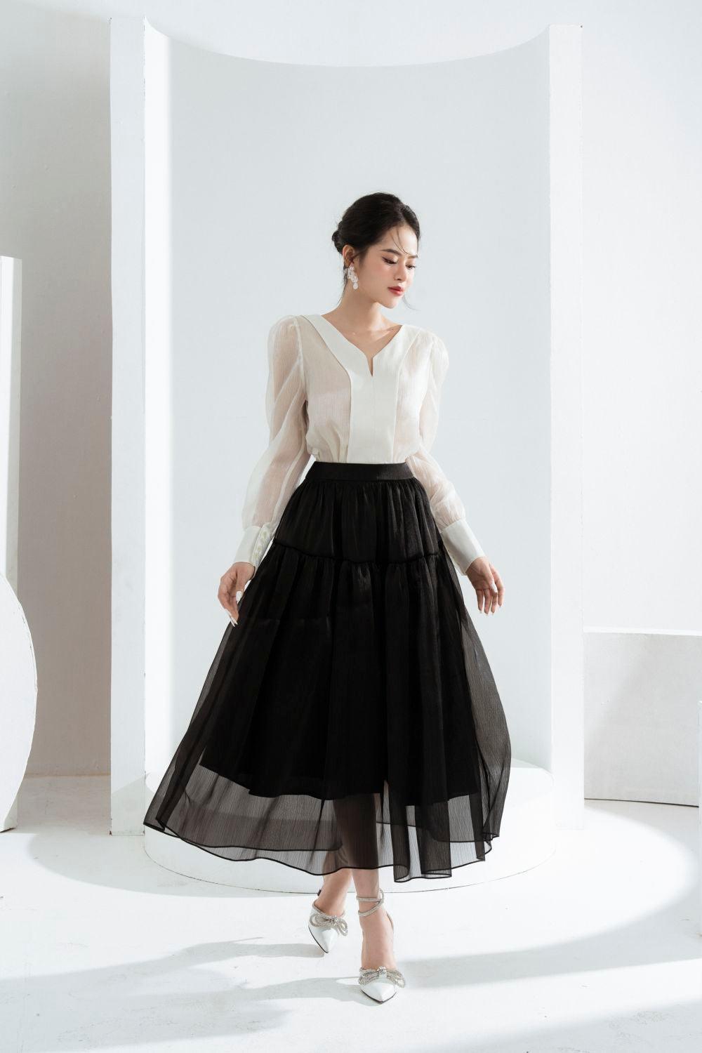 Mia Flared Gypsy Chiffon Midi Skirt - MEAN BLVD