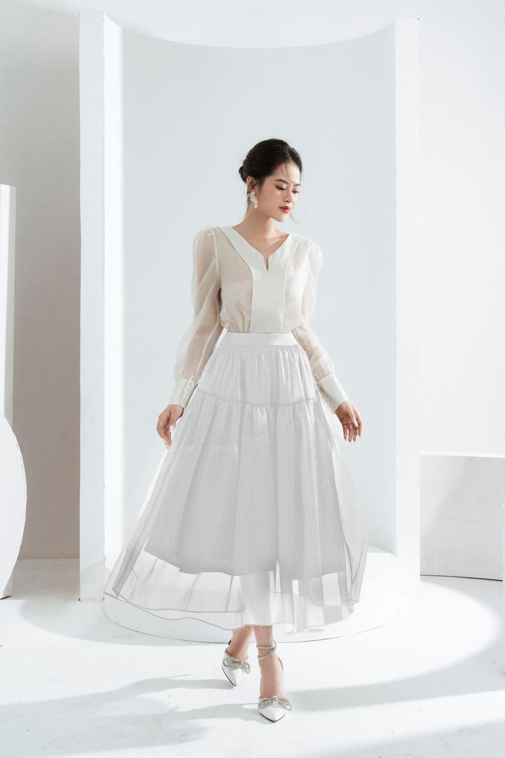 Mia Flared Gypsy Chiffon Midi Skirt - MEAN BLVD