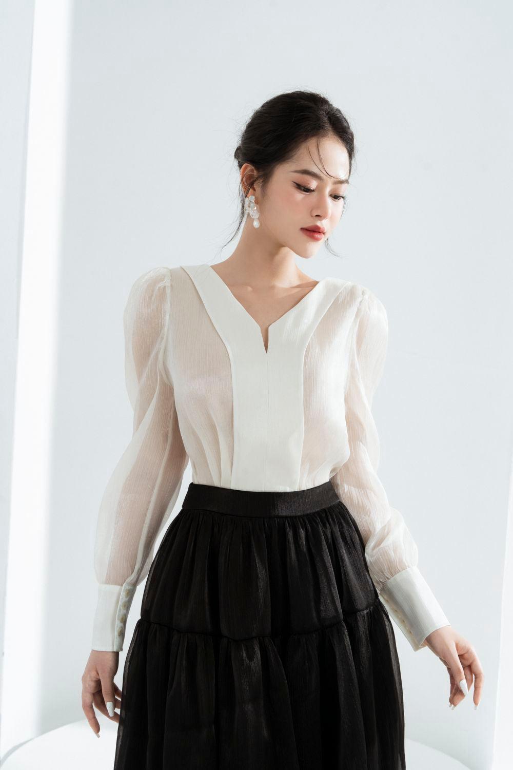 Mia Straight Long Sleeved Chiffon Shirt - MEAN BLVD