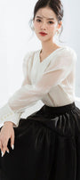 Mia Straight Long Sleeved Chiffon Shirt - MEAN BLVD
