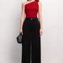 Micah Straight Wide Leg Crepe Ankle Length Pants - MEAN BLVD