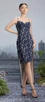 Midgard Asymmetric Sweetheart Neck Embroidered Cotton High-low Dress - MEAN BLVD
