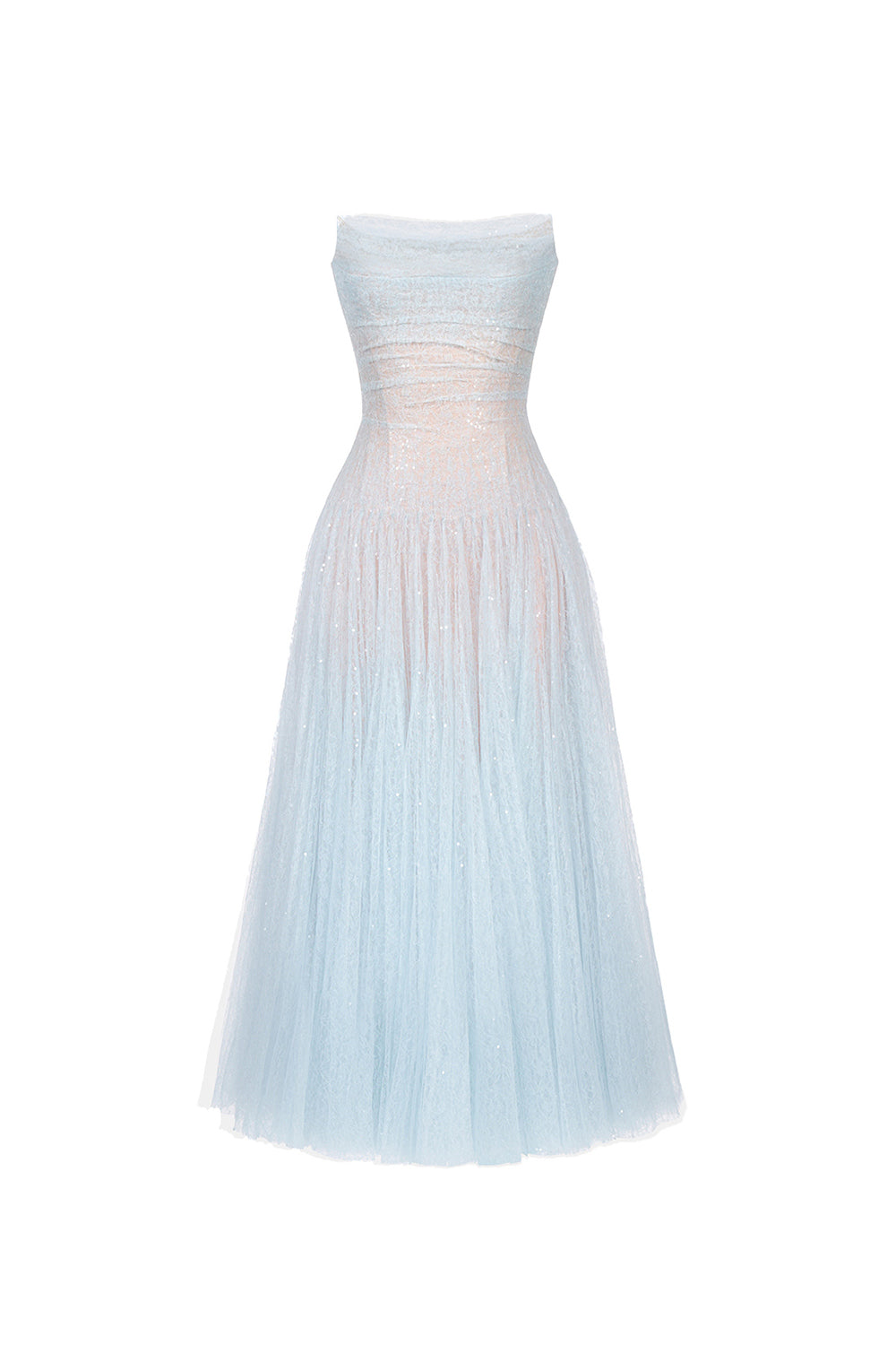 Draped Lace Midi Dress