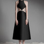 Miera A-line Cut-Out Taffeta Midi Dress - MEAN BLVD