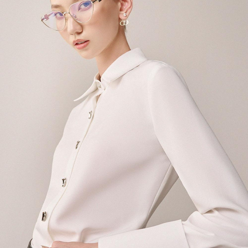 Miffo Straight Cuff Sleeved Silk Satin Shirt - MEAN BLVD