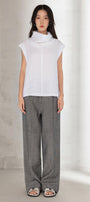 Mika Straight High Neck Linen Top - MEAN BLVD
