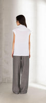 Mika Straight High Neck Linen Top - MEAN BLVD