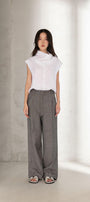 Mika Straight High Neck Linen Top - MEAN BLVD