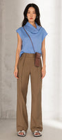 Mika Straight High Neck Linen Top - MEAN BLVD