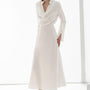Mila A-line V-Neck Silk Midi Dress - MEAN BLVD