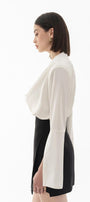 Mila Straight Poet Sleeved Silk Top - MEAN BLVD