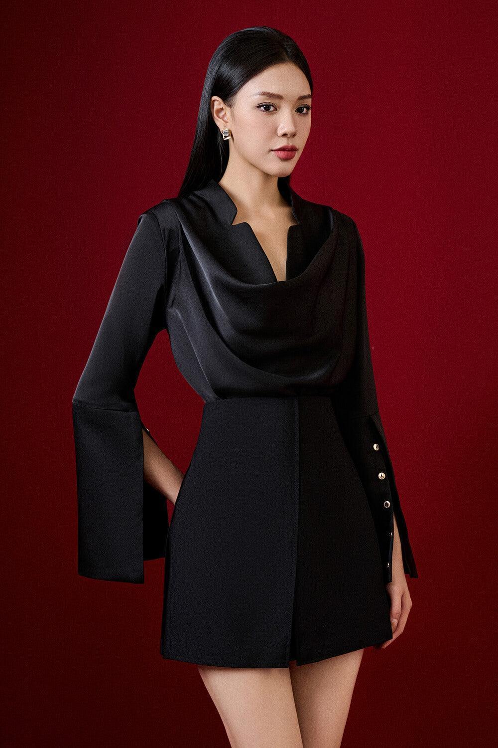 Mila Straight Poet Sleeved Silk Top - MEAN BLVD