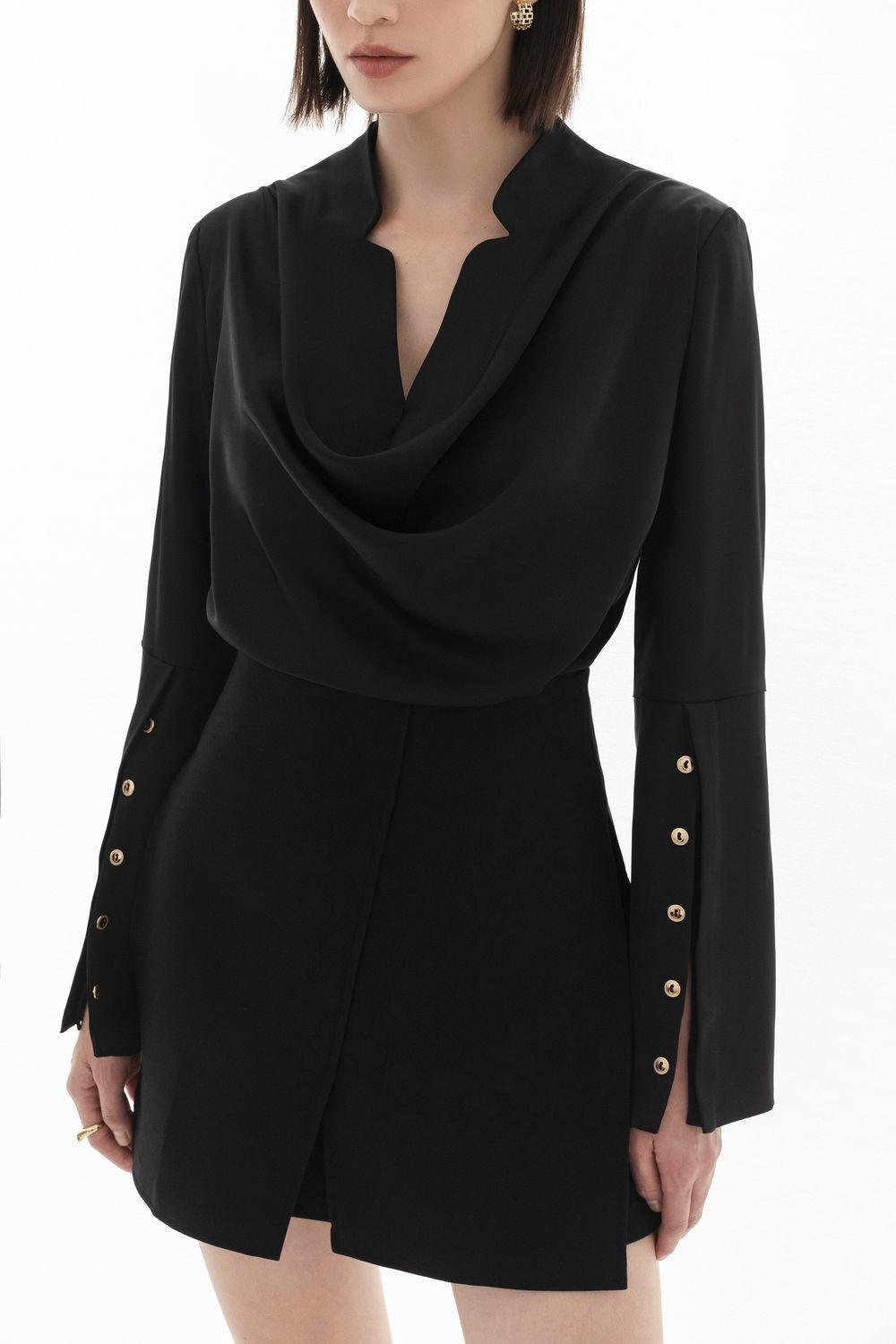 Mila Straight Poet Sleeved Silk Top - MEAN BLVD