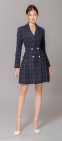 Milana A-line Double Breasted Tweed Above The Knee Dress - MEAN BLVD