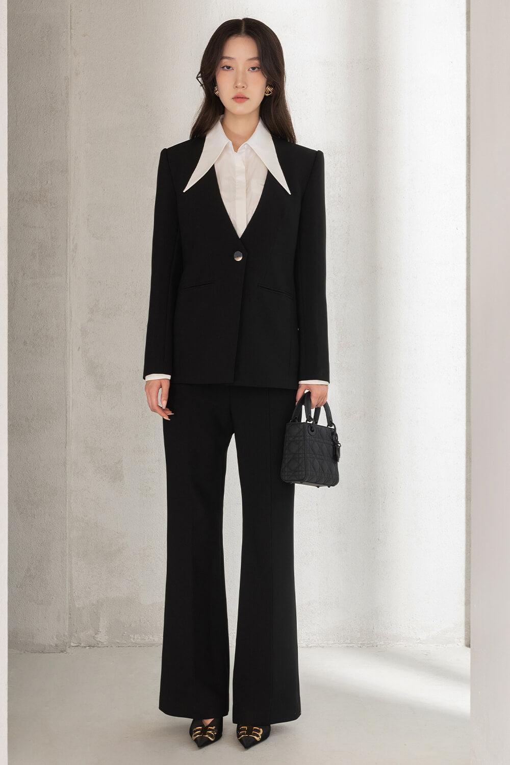 Millie Straight Long Sleeved Twill Blazer - MEAN BLVD
