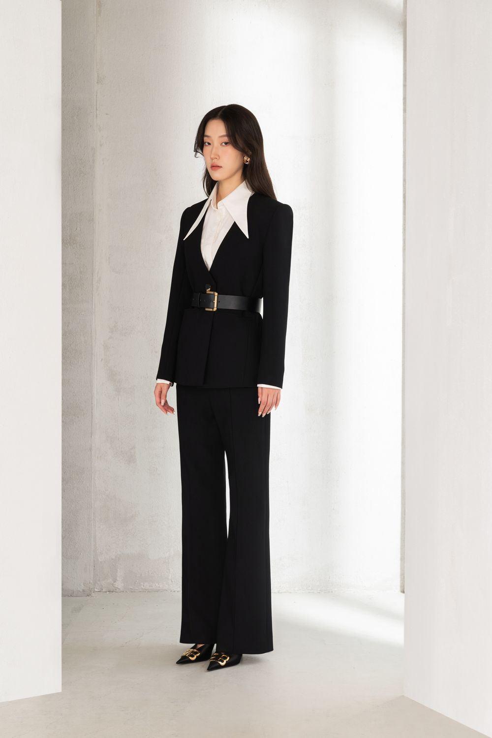 Millie Straight Long Sleeved Twill Blazer - MEAN BLVD