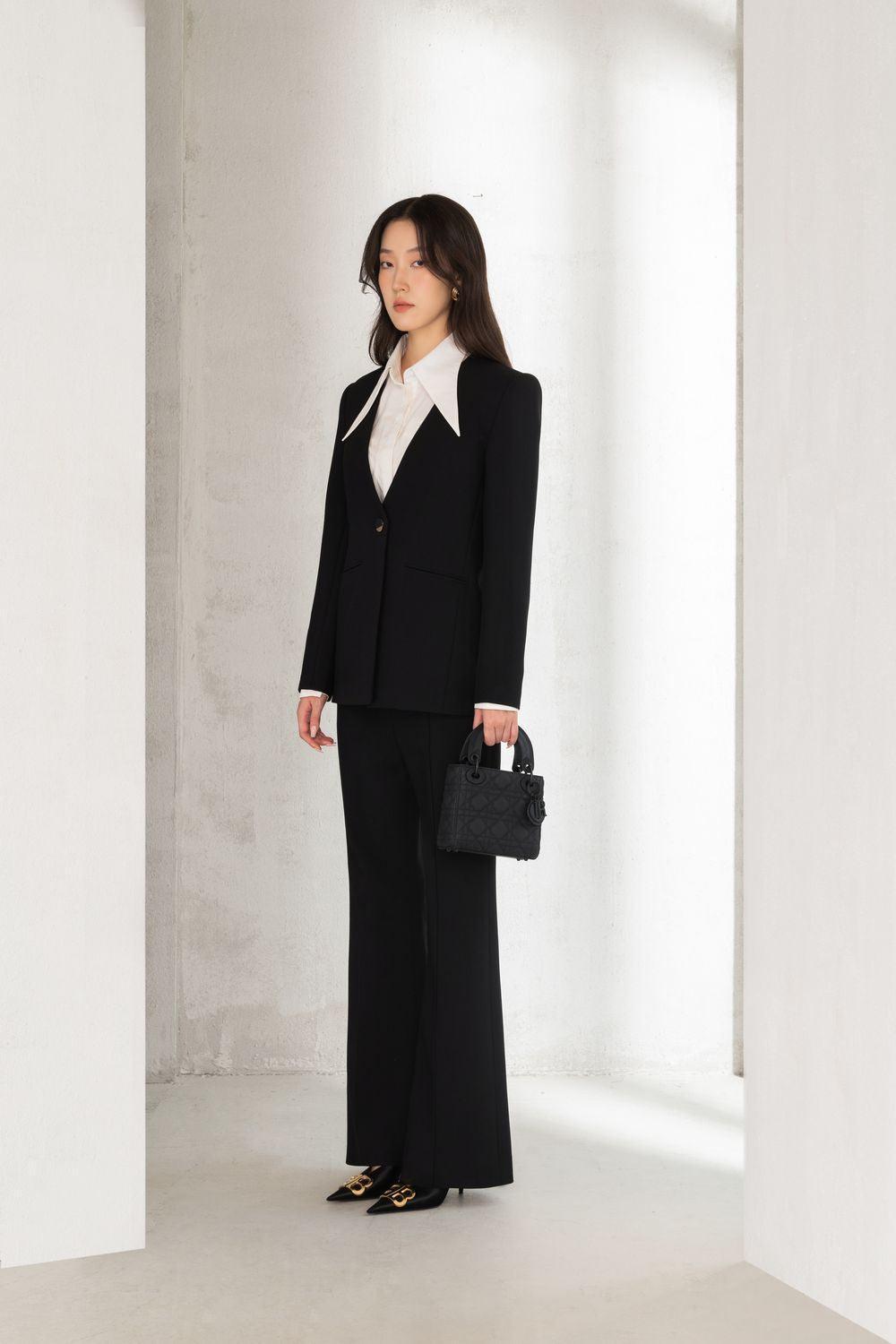 Millie Straight Long Sleeved Twill Blazer - MEAN BLVD