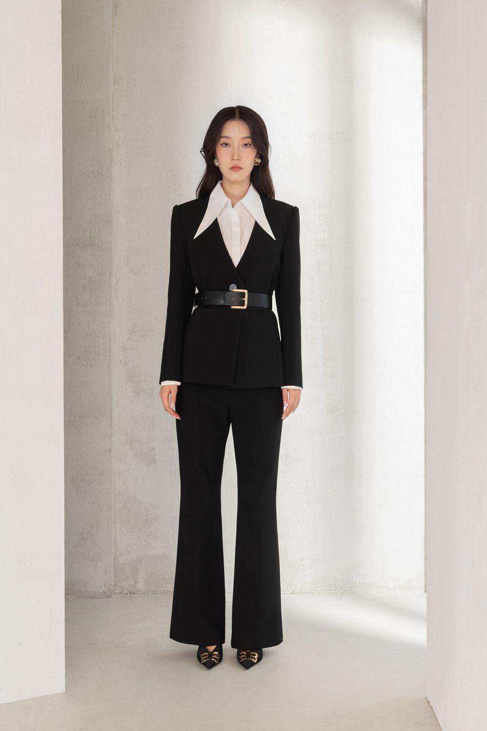 Millie Straight Long Sleeved Twill Blazer - MEAN BLVD