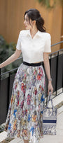 Milly Cropped Flower Applique Linen Shirt - MEAN BLVD
