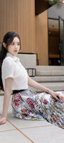 Milly Cropped Flower Applique Linen Shirt - MEAN BLVD