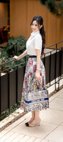 Milly Cropped Flower Applique Linen Shirt - MEAN BLVD
