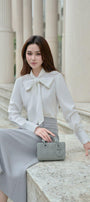 Mina Straight Bow Tie Cotton Silk Shirt - MEAN BLVD