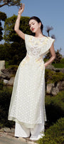 Minh Tue A-line Round Neck Mesh Lace Floor Length Ao Dai - MEAN BLVD