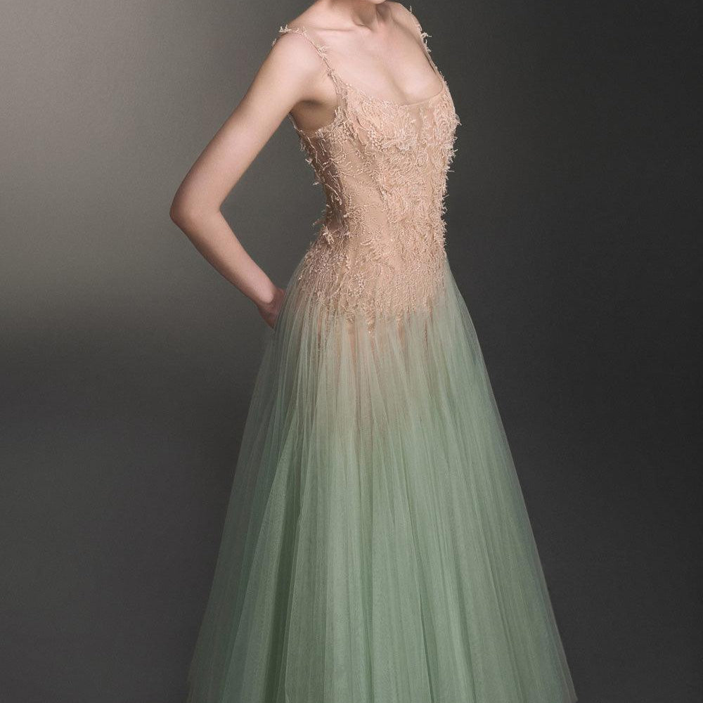 Mint Ombre Lace Midi Dress - MEAN BLVD