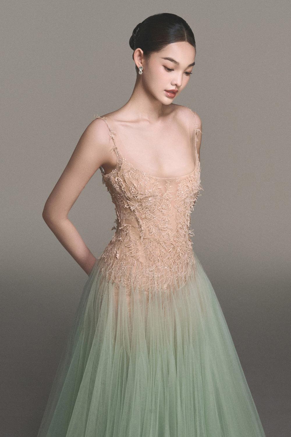 Mint Ombre Lace Midi Dress - MEAN BLVD