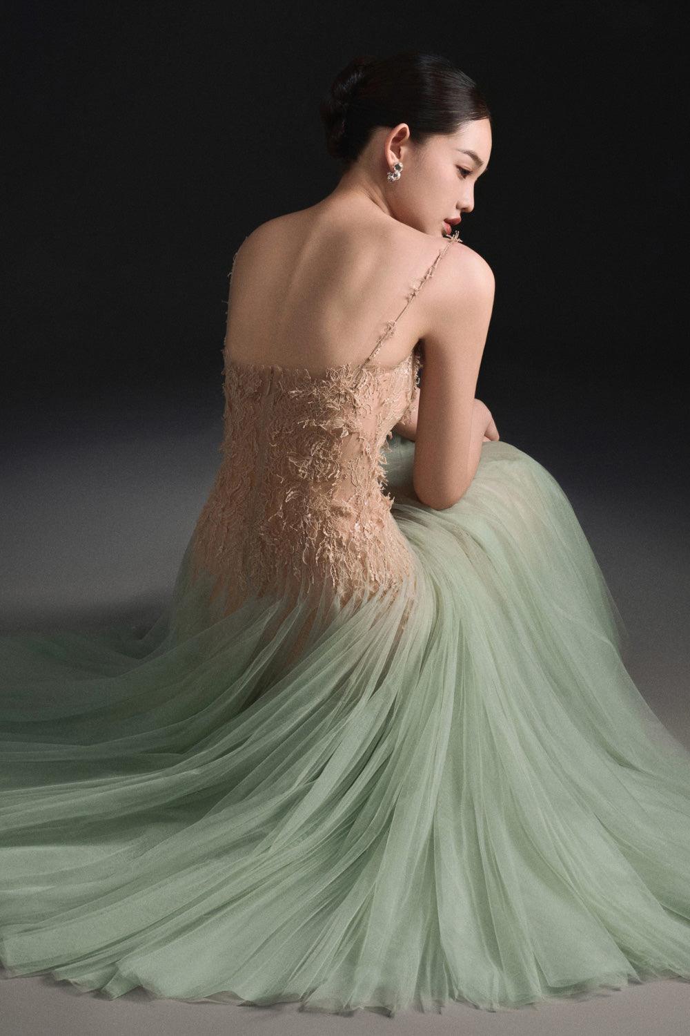 Mint Ombre Lace Midi Dress - MEAN BLVD