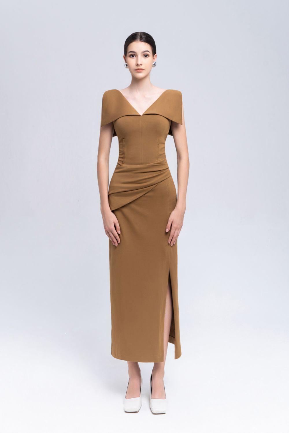 Mira Slit High Waist Cotton Calf Length Skirt - MEAN BLVD