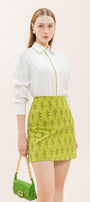 Mirabelle A-line High Waist Brocade Mini Skirt - MEAN BLVD
