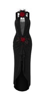 Miracle Asymmetric Cut-Out Mesh Spandex High-low Dress - MEAN BLVD