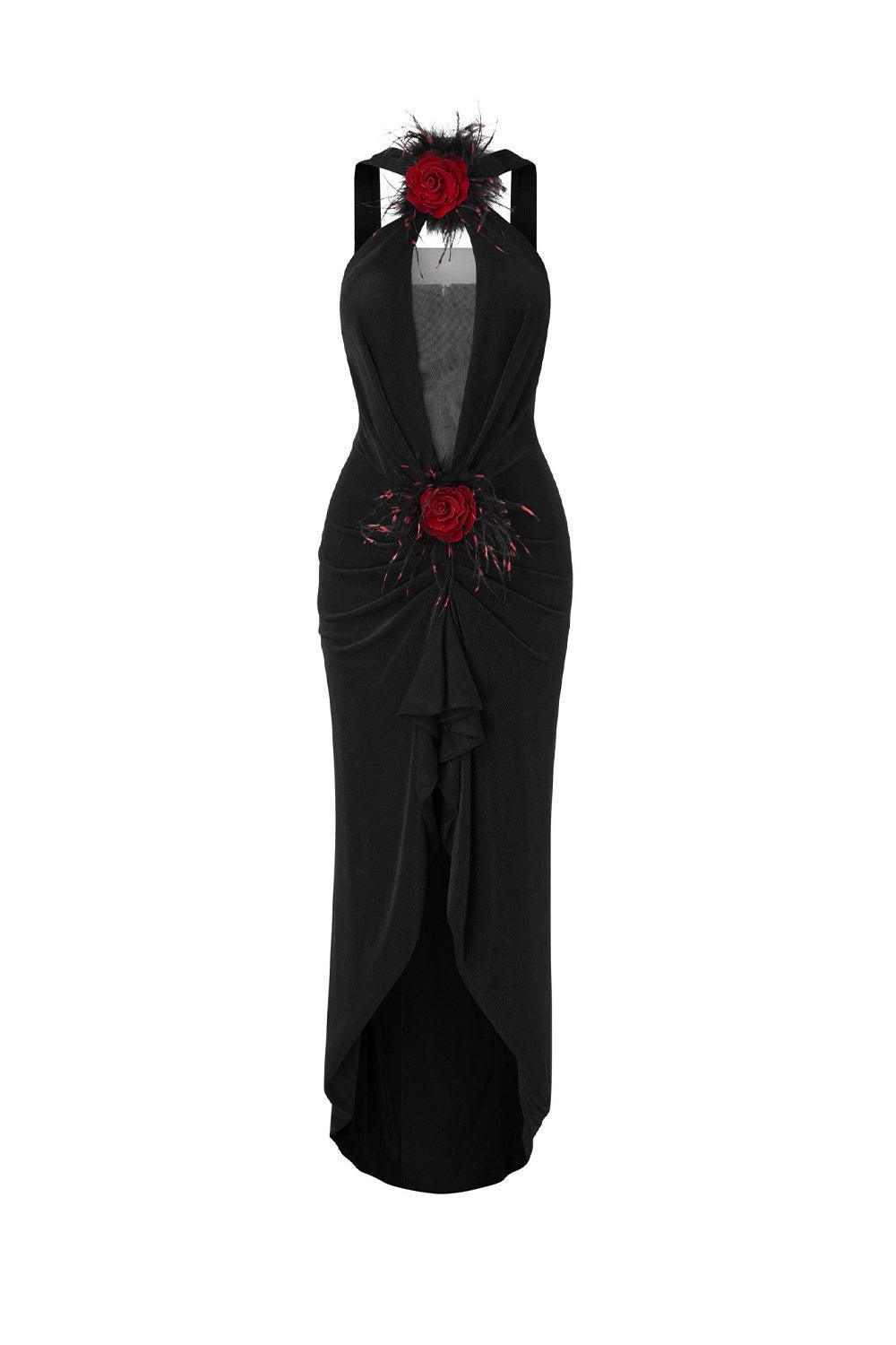 Miracle Asymmetric Cut-Out Mesh Spandex High-low Dress - MEAN BLVD