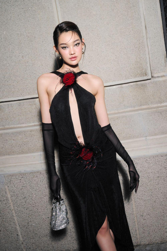 Miracle Asymmetric Cut-Out Mesh Spandex High-low Dress - MEAN BLVD