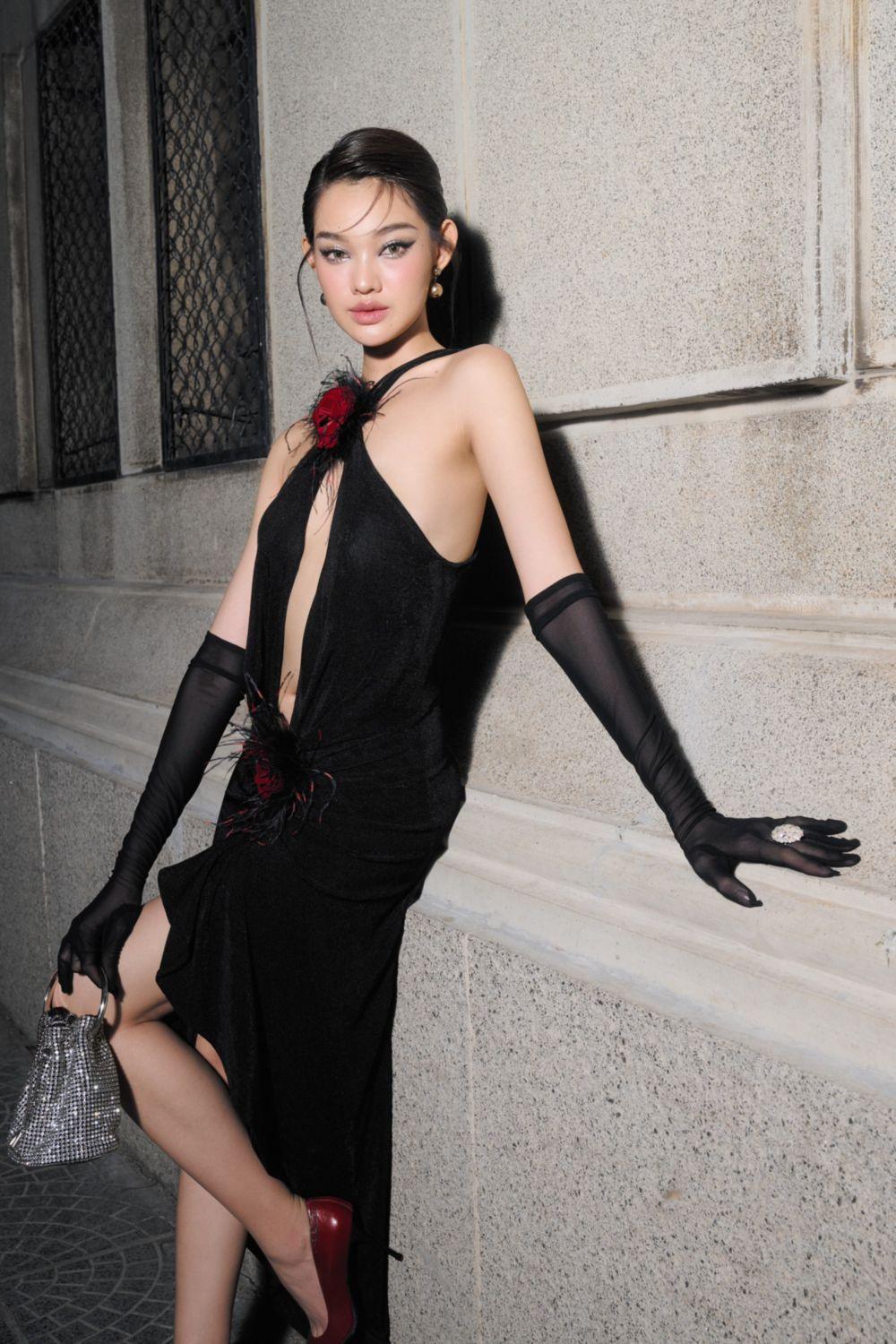 Miracle Asymmetric Cut-Out Mesh Spandex High-low Dress - MEAN BLVD