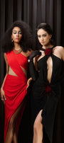 Miracle Asymmetric Cut-Out Mesh Spandex High-low Dress - MEAN BLVD