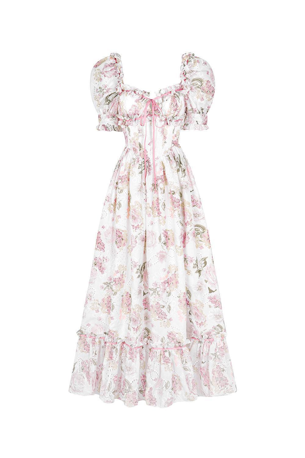 Miranda Slit Bow Tie Cotton Silk Maxi Dress - MEAN BLVD