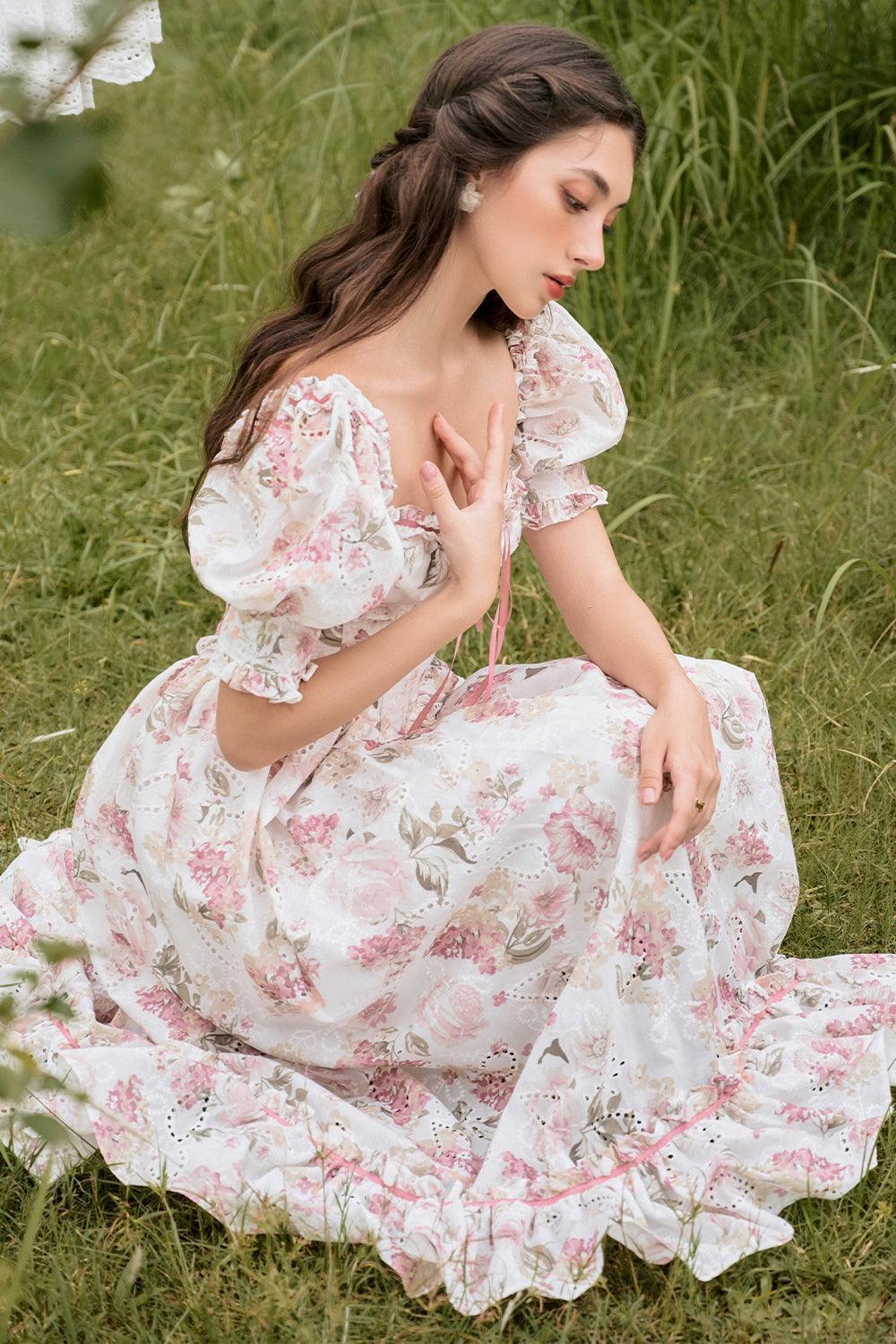 Miranda Slit Bow Tie Cotton Silk Maxi Dress - MEAN BLVD