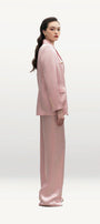 Mireille Straight V-Neck Wrinkled Silk Blazer - MEAN BLVD