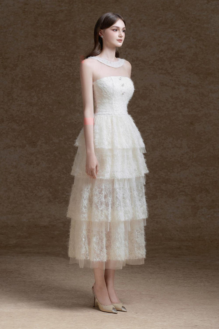Miyu Layered Sleeveless Lace Midi Dress - MEAN BLVD