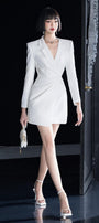Mogra Wrap Notch Lapel Polycotton Mini Dress - MEAN BLVD