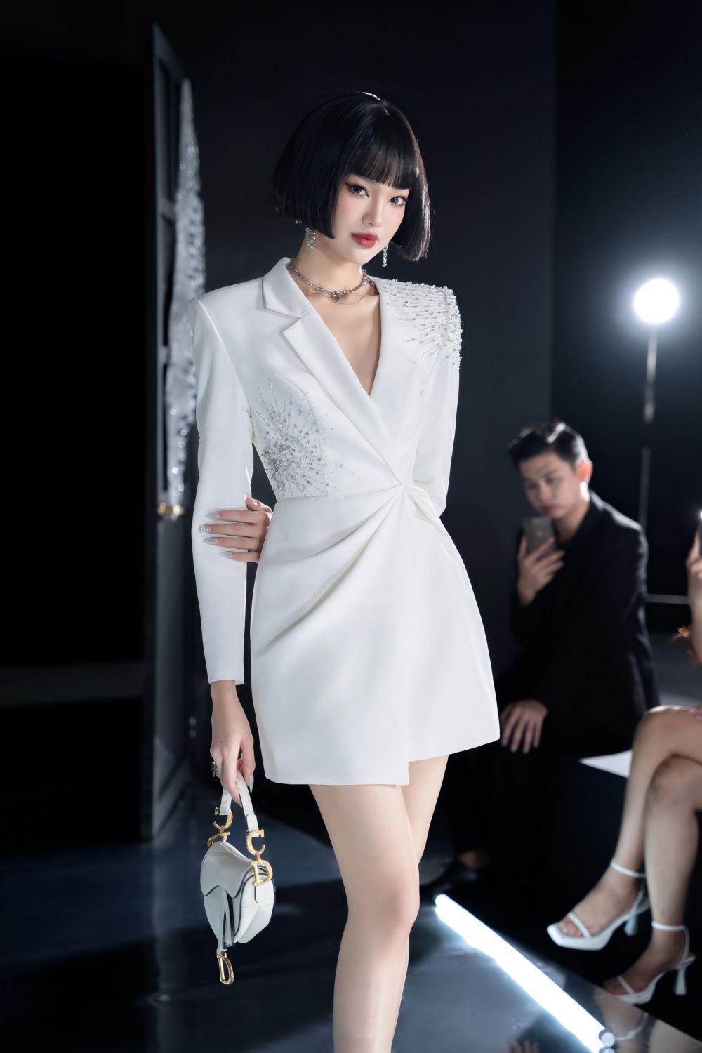 Mogra Wrap Notch Lapel Polycotton Mini Dress - MEAN BLVD