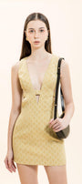 Moira A-line Cut-Out Brocade Mini Dress - MEAN BLVD