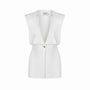 Mola Straight Sleeveless Taffeta Blazer - MEAN BLVD